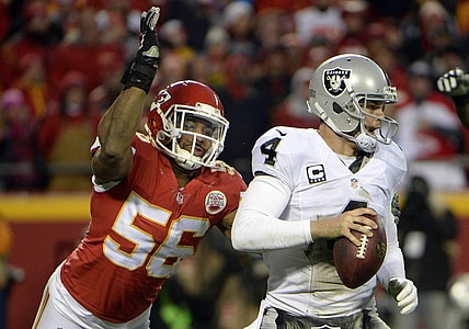Derrick Johnson Derek Carr Kansas City Chiefs Oakland Raiders NFL training camp