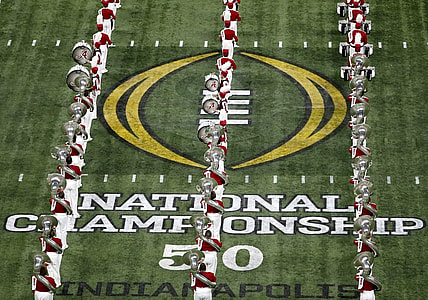 Alabama Crimson Tide band plays Monday, Jan. 10, 2022, before the College Football Playoff National Championship against Georgia at Lucas Oil Stadium in Indianapolis.