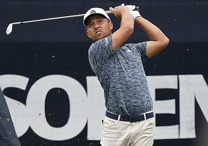 Jun 15, 2023; Los Angeles, California, USA; Xander Schauffele tees off on the 15th hole during the first round of the U.S. Open golf tournament at Los Angeles Country Club. Mandatory Credit: Michael Madrid-USA TODAY Sports