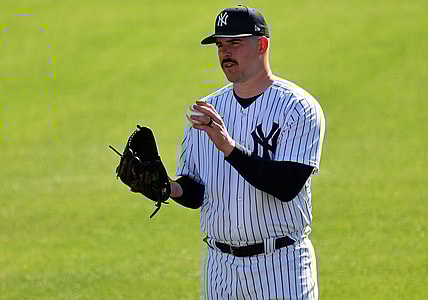 Feb 22, 2023; Tampa, FL, USA; New York Yankees starting pitcher Carlos Rodon (55) during photo day at George M. Steinbrenner Field  Mandatory Credit: Kim Klement-USA TODAY Sports