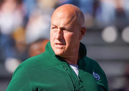 Nov 6, 2021; Laramie, Wyoming, USA; Colorado State Rams head coach Steve Addazio before the game against the Wyoming Cowboys at Jonah Field at War Memorial Stadium. Mandatory Credit: Troy Babbitt-USA TODAY Sports