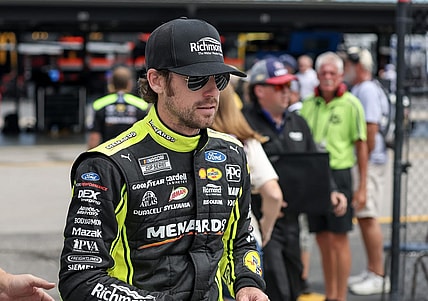 Sep 2, 2023; Darlington, South Carolina, USA; NASCAR Cup Series driver Ryan Blaney (12) on pit road during NASCAR Cup practice and qualifying at Darlington Raceway. Mandatory Credit: David Yeazell-USA TODAY Sports
