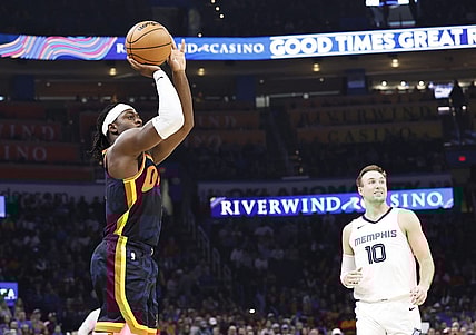 Mar 10, 2024; Oklahoma City, Oklahoma, USA; Oklahoma City Thunder guard Luguentz Dort (5) shoots a three point basket against the Memphis Grizzlies during the second quarter at Paycom Center. Mandatory Credit: Alonzo Adams-USA TODAY Sports