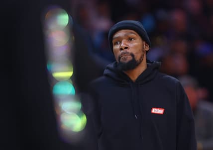 Feb 24, 2023; Phoenix, Arizona, USA; Phoenix Suns forward Kevin Durant against the Oklahoma City Thunder in the first half at Footprint Center. Mandatory Credit: Mark J. Rebilas-USA TODAY Sports
