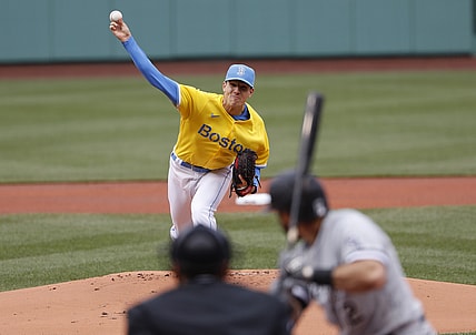 Apr 17, 2021; Boston, Massachusetts, USA; Boston Red Sox starting pitcher Nick Pivetta (37) delivers during the first inning against the Chicago White Sox at Fenway Park. Mandatory Credit: Winslow Townson-USA TODAY Sports