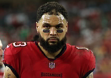 Sep 25, 2023; Tampa, Florida, USA; Tampa Bay Buccaneers wide receiver Mike Evans (13) looks on against the Philadelphia Eagles during the first half at Raymond James Stadium. Mandatory Credit: Kim Klement Neitzel-USA TODAY Sports