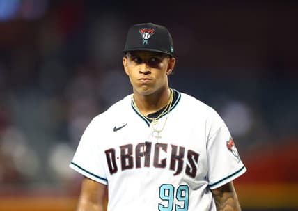 Jul 5, 2022; Phoenix, Arizona, USA; Arizona Diamondbacks pitcher Keynan Middleton against the San Francisco Giants at Chase Field. Mandatory Credit: Mark J. Rebilas-USA TODAY Sports