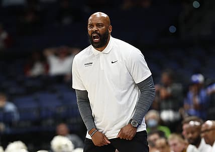 Mar 10, 2022; Tampa, FL, USA;Missouri Tigers head coach Cuonzo Martin against the LSU Tigers during the second half at Amalie Arena. Mandatory Credit: Kim Klement-USA TODAY Sports