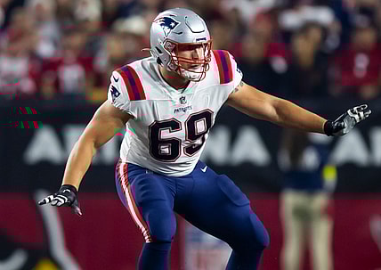 New England Patriots offensive lineman Cole Strange