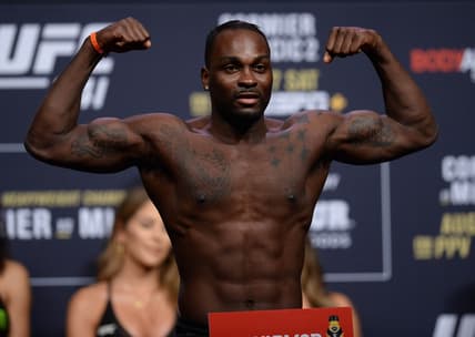 Aug 16, 2019; Anaheim, CA, USA; Derek Brunson during weigh ins for UFC 241 at Anaheim Convention Center. Mandatory Credit: Gary A. Vasquez-USA TODAY Sports