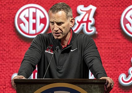 Oct 19, 2022; Birmingham, Alabama, US; Alabama Crimson Tide head coach Nate Oats during the SEC Basketball Media Days at Grand Bohemian Hotel. Mandatory Credit: Marvin Gentry-USA TODAY Sports