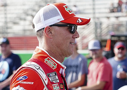 Jul 9, 2023; Hampton, Georgia, USA; NASCAR Cup Series driver Kevin Harvick (4) during driver introductions at Atlanta Motor Speedway. Mandatory Credit: Marvin Gentry-USA TODAY Sports