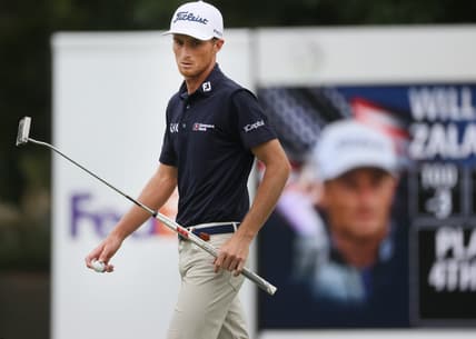 Will Zalatoris inspects the green before his putt during the second round of the World Golf Championships FedEx-St. Jude Invitational at TPC Southwind  in Memphis, Tenn. on Friday, August 6, 2021.

Jrca6475