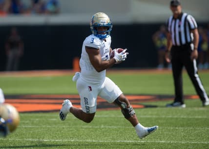 Sep 11, 2021; Stillwater, Oklahoma, USA;  Tulsa Golden Hurricane running back Shamari Brooks (3) runs the ball during the second quarter against the Oklahoma State Cowboys at Boone Pickens Stadium. The Cowboys won 28-23. Mandatory Credit: Brett Rojo-USA TODAY Sports
