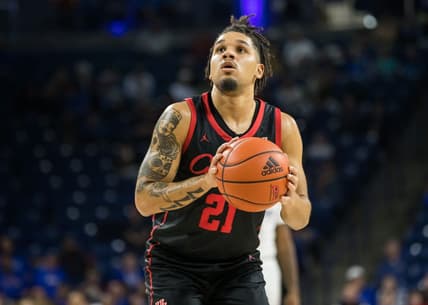 Dec 28, 2022; Tulsa, Oklahoma, USA;  Houston Cougars guard Emanuel Sharp (21) during the second half against the Tulsa Golden Hurricane at Reynolds Center. Mandatory Credit: Brett Rojo-USA TODAY Sports