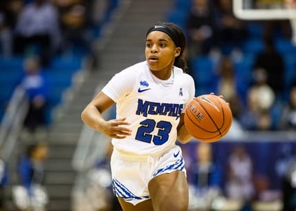 Memphis guard Jamirah Shutes (23) brings the ball up the court during a basketball game against the UConn Huskies at the Elma Neal Roane Field house on Tuesday Jan. 14, 2020

Memphis Tigers Vs Uconn Huskies