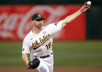 Sep 15, 2023; Oakland, California, USA; Oakland Athletics starting pitcher Sean Newcomb (16) delivers a pitch against the San Diego Padres during the second inning at Oakland-Alameda County Coliseum. Mandatory Credit: D. Ross Cameron-USA TODAY Sports