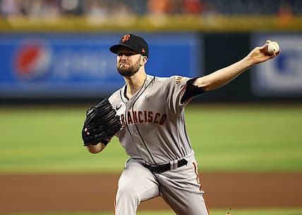 Jul 5, 2022; Phoenix, Arizona, USA; San Francisco Giants pitcher Alex Wood against the Arizona Diamondbacks at Chase Field. Mandatory Credit: Mark J. Rebilas-USA TODAY Sports