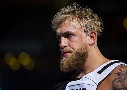 Oct 29, 2022; Glendale, Arizona, USA; Jake Paul during a boxing match at Desert Diamond Arena. Mandatory Credit: Mark J. Rebilas-USA TODAY Sports