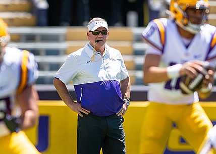 Tigers Head Coach Brian Kelly during the LSU Tigers Spring Game at Tiger Stadium in Baton Rouge, LA. SCOTT CLAUSE/USA TODAY NETWORK.  Saturday, April 22, 2023.

Lsu Spring Football 9685 2