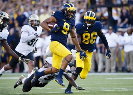 Michigan WR Grant Perry will return to the program even while he faces charges on criminal sexual conduct.