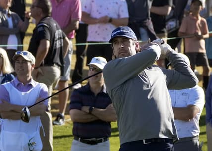 Feb 9, 2022; Scottsdale, AZ, USA;  Green Bay Packers quarterback Aaron Rodgers hits from the 11th tee box during the WM Phoenix Open Annexus Pro-Am at TPC Scottsdale. Mandatory Credit: Cheryl Evans-USA TODAY NETWORK