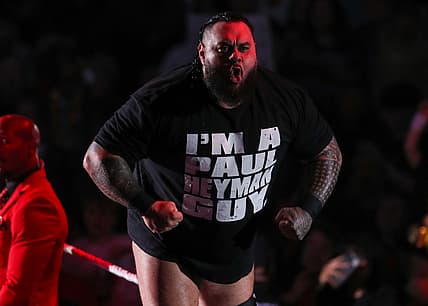 Bronson Reed poses on the turnbuckle during the WWE Road to WrestleMania show, Saturday, Feb. 14, 2026, in United Supermarkets