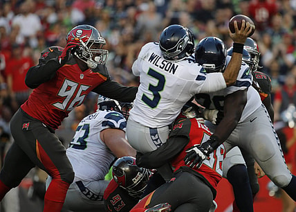 Russell Wilson gets sacked, a big problem for the Seahawks heading into training camp