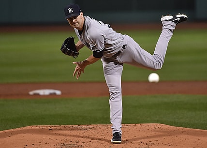Yankees' JA Happ pitches against Red Sox