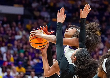 Angel Reese 10 The LSU Tigers take on the Rice Owls in the 1st round of the 2024 NCAA Tournament in Baton Rouge, LA at the Pete Maravich Assembly Center. Friday, March 22, 2024.