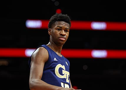 Dec 18, 2021; Phoenix, Arizona, USA; Georgia Tech Yellow Jackets guard Miles Kelly (13) against the Southern California Trojans during the Colangelo Classic at Footprint Center. Mandatory Credit: Mark J. Rebilas-USA TODAY Sports
