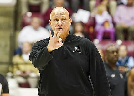 Feb 26, 2022; Tuscaloosa, Alabama, USA; South Carolina Gamecocks head coach Frank Martin during first half against Alabama Crimson Tide at Coleman Coliseum. Mandatory Credit: Marvin Gentry-USA TODAY Sports