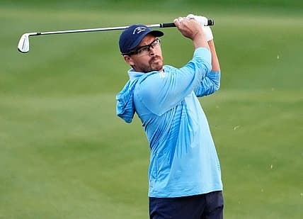 Feb 9, 2024; Scottsdale, AZ, USA; Rickie Fowler plays his second shot on the first hole during Round 2 at the WM Phoenix Open at TPC Scottsdale.