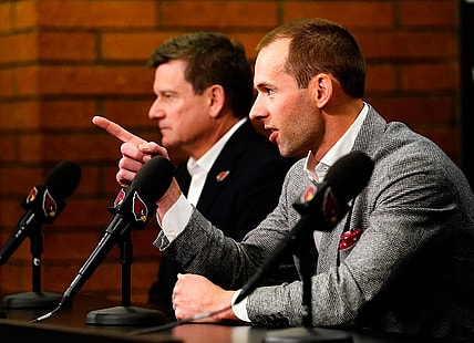 Jonathan Gannon is introduced as the new head coach of the Arizona Cardinals during a news conference at the Cardinals training facility in Tempe on Feb. 16, 2023.

Nfl New Arizona Cardinals Head Coach Jonathan Gannon
