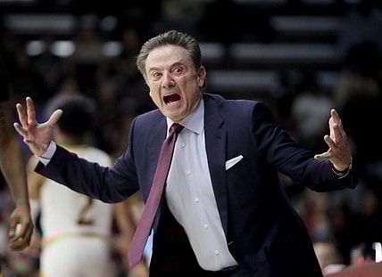 Iona head coach Rick Pitino disagrees with a call by a ref during a MAAC Conference basketball game against Siena at Iona College in New Rochelle Jan. 25, 2022. Iona never trailed as they defeated Sienna 74-55.

Iona Vs Sienna Basketball