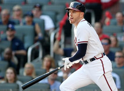 Atlanta Braves star Freddie Freeman against the Cardinals during NLDS game.