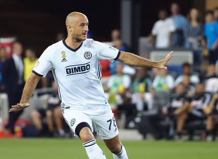 Sep 25, 2019; San Jose, CA, USA; Philadelphia Union defender Aurelien Collin (78) gestures during the first half against the San Jose Earthquakes at Avaya Stadium. Mandatory Credit: Kelley L Cox-USA TODAY Sports