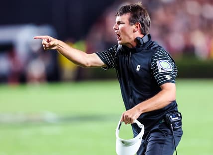 Sep 24, 2022; Columbia, South Carolina, USA; Charlotte 49ers head coach Will Healy directs his team against the South Carolina Gamecocks in the first quarter at Williams-Brice Stadium. Mandatory Credit: Jeff Blake-USA TODAY Sports