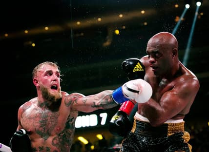 October 29, 2022; Glendale, Ariz; USA; Jake Paul throws a punch at Anderson Silva during a bout at Desert Diamond Arena.

Best 02