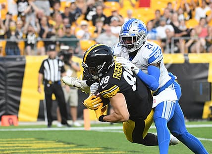 WATCH: Pittsburgh Steelers rookie Pat Freiermuth hauls in two TDs in preseason vs. Lions