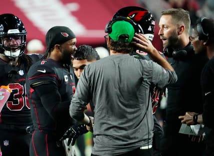 Arizona Cardinals' Kyler Murray and Kliff Kingsbury