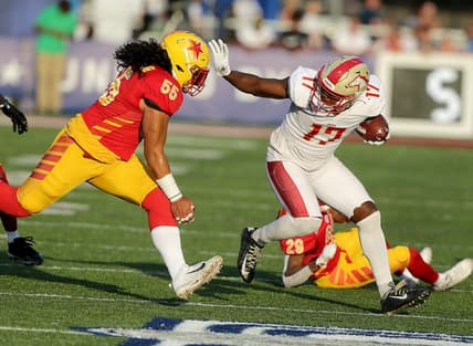 USFL championship game between the Birmingham Stallions and The Philadelphia Stars held at Tom Benson Hall of Fame Stadium July, 3, 2022.

Ssh37112