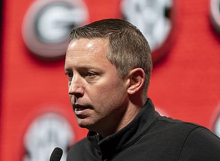 Oct 19, 2022; Birmingham, Alabama, US; Georgia Bulldogs head coach Mike White  during the SEC Basketball Media Days at Grand Bohemian Hotel. Mandatory Credit: Marvin Gentry-USA TODAY Sports
