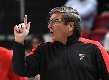 Texas Tech's head coach Mark Adams gestures during the game against Northwestern State, Monday, Nov. 7, 2022, at United Supermarkets Arena.