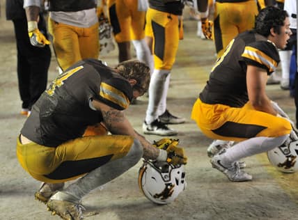 Wyoming punter Tim Zaleski did not have a good day