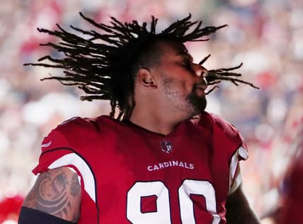 Arizona Cardinals defensive tackle Robert Nkemdiche (90) is introduced before playing against the Chicago Bears at State Farm Stadium in Glendale, Ariz. September 23, 2018.

Bears Vs Cardinals