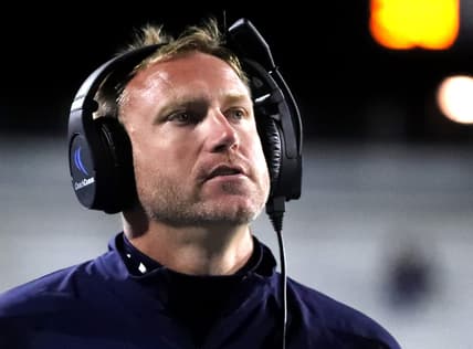 Old Dominion head football coach Ricky Rahne on the sidelines during the game against MTSU on Saturday, Nov. 20, 2021.

20 Mtsu Vold Dominion Football