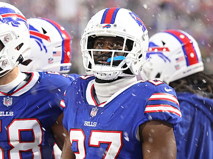 Buffalo Bills Tre'Davious White looks at the video display screen showing the play as his team takes on the Cincinnati Bengals at home in Orchard Park on Jan. 22.  The Bills lost 27-10 in their playoff game.

Buffalo Bills Tredavious White