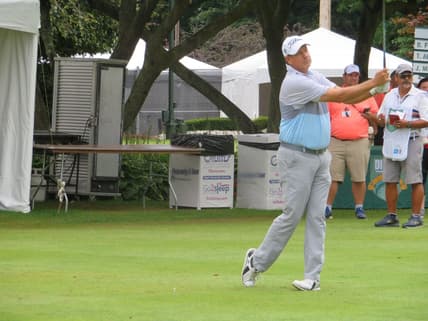 Bart Bryant tees off on hole No. 1 Sunday in the final round of the Dick's Sporting Goods Open at En-Joie Golf Course.

Img 0067