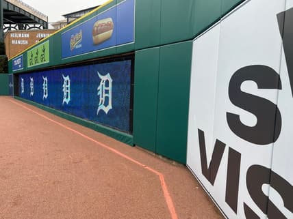 A look at the upcoming changes to right-center field wall, which will be 7 feet (instead of 13 feet) in the 2023 season, on January 11, 2023, at Comerica Park in Detroit, Michigan.

Comerica Park Right Center Field January 11 2023